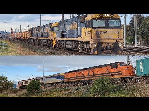Heavy Freight Trains and Leased Locos at Laverton! 5MP2 Crossing 7922v at Laverton - 10/6/21