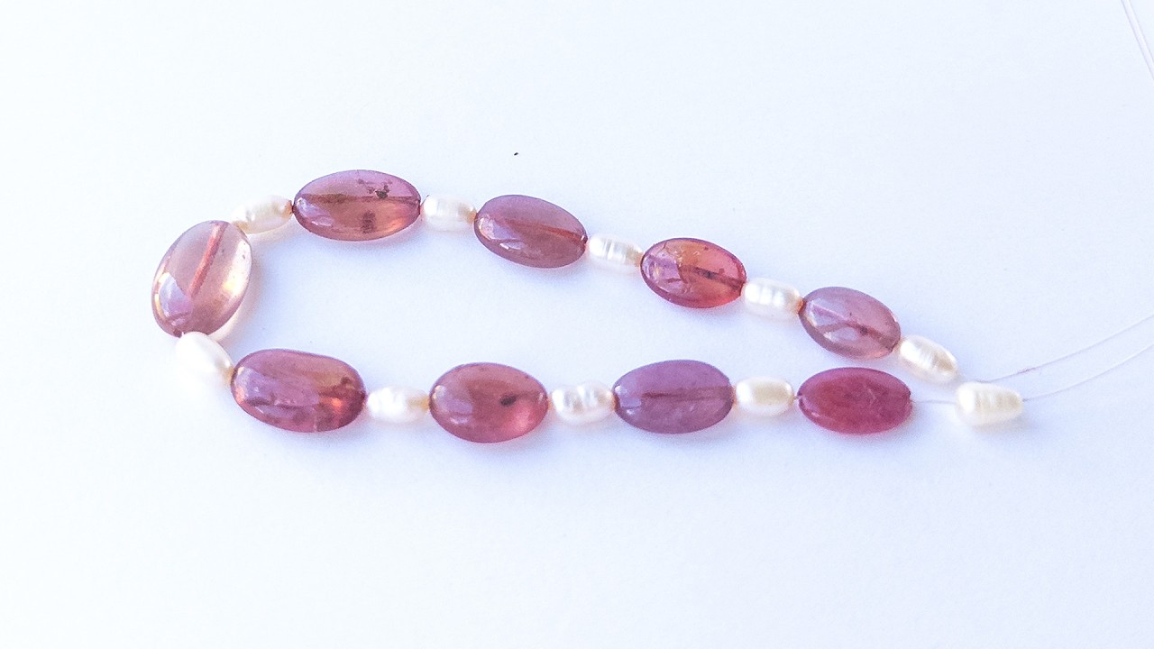 Ruby & Freshwater Pearls | Smooth Oval | 7-9.5mm Bead Size | 19 Pieces | 51 Carats video