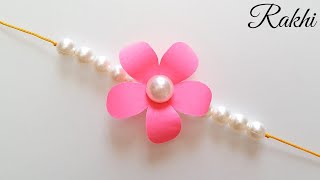 Easy & Beautiful Rakhi Making • rakhi making ideas at home • rakhi making with paper