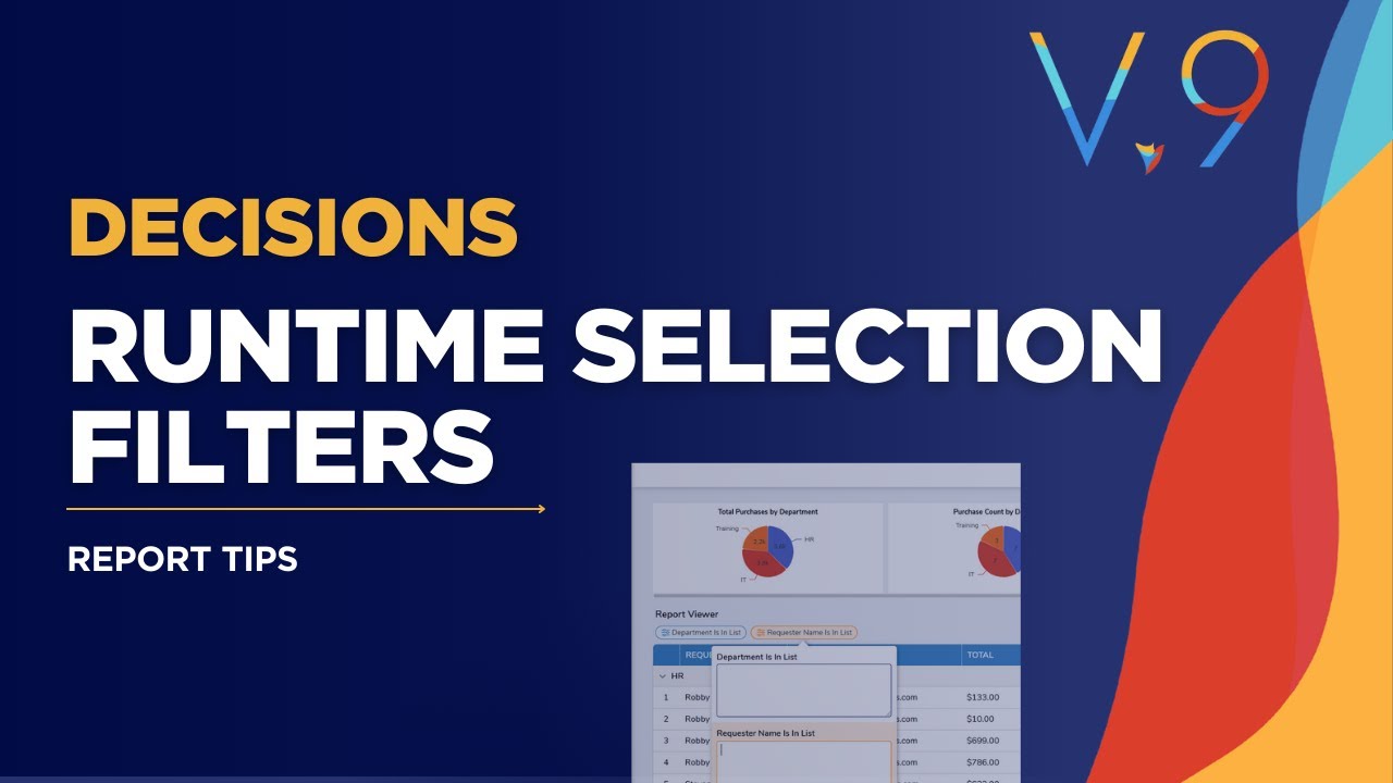 Report Filters: Allow end users to filter reports using run time editing
