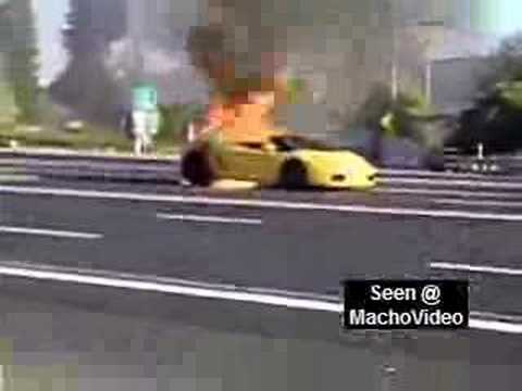 Lamborghini Gallardo on Fire Literally