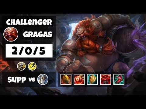 Gragas vs Galio KOREAN Challenger SUPPORT (2/0/5) - v11.6