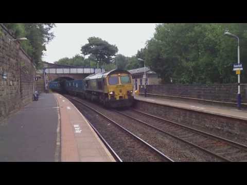 66512 on 6M05 Scunthorpe Roxby - Northenden bin train @ Greenfield on 8.8.13 - HD