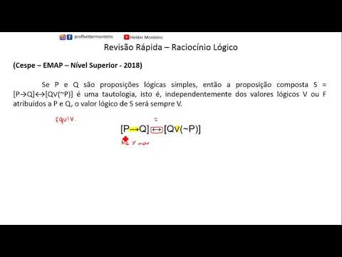 Questão 69 - Cespe - EMAP - 2018 (Tautologia)