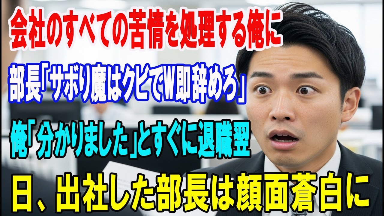 【朗読スカッと人気動画まとめ】会社のすべての苦情を処理する俺を見下すエリート部長「サボり魔は?