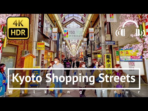 [4K/HDR/Binaural] Kyoto Shopping Streets Walking Tour - Kyoto Japan