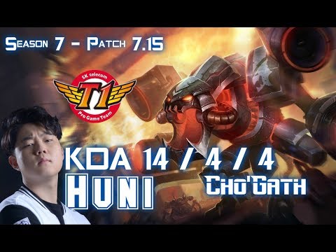 SKT T1 Huni CHO'GATH vs CAMILLE Top - Patch 7.15 KR Ranked