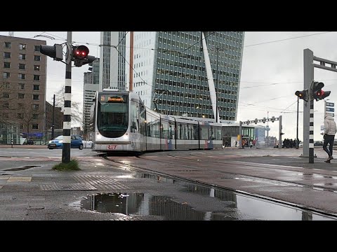 RET trams op Wilhelminaplein december 2022