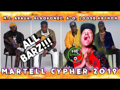 MARTELL CYPHER 2019 | M I  ABAGA, BLAQBONEZ, A Q, LOOSE KAYNON (REACTION)