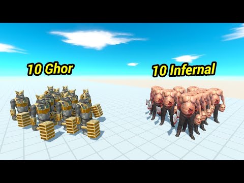 Ghor hammer 10 vs 10 Infernal unit animal revolt battle simulator