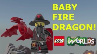 BABY FIRE DRAGON! LEGO WORLDS.