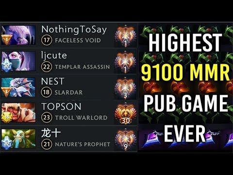 HIGHEST 9,100 avg MMR Pub Game Ever!!! TOPSON vs 2x TOP 1 MMR Epic Pro Gameplay 7.24 Dota 2