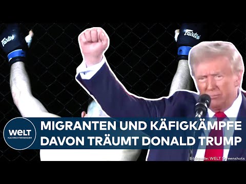 Video Thumbnail: HARRIS VS. TRUMP: "Fiese Migranten"! Ex-Präsident wünscht sich Käfigkämpfe mit Einwanderern