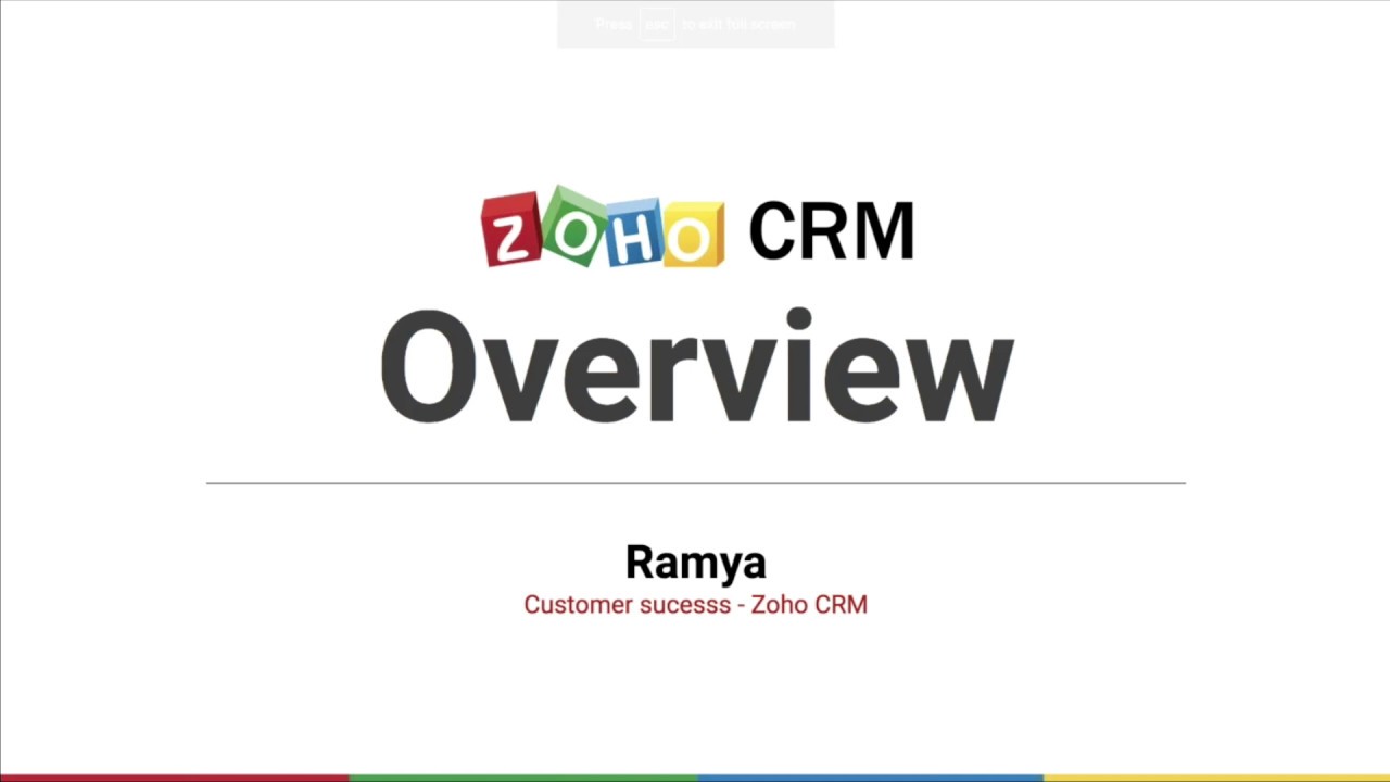 Zoho CRM overview. Official Zoho CRM video