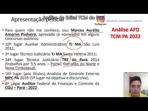 Análise da disciplina de AFO TCM PA 2022