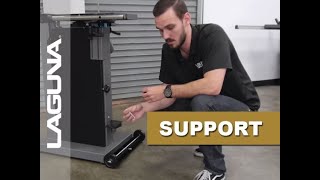 How To Install The 14|BX Bandsaw Mobility Kit - Laguna Support - Updated Audio