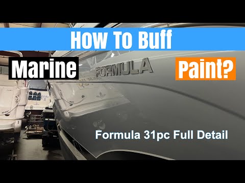 How to Buff and Wax Marine Paint | Detailing a 31pc Formula (full job) | Yacht Detailing