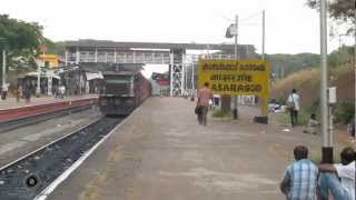 preview picture of video 'UBL WDG4 Crosses Kasargod With a Tiny Freight Train !'