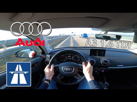AUDI A3 (8V) 1.6 TDI on AUTOBAHN POV test drive (NO SPEED LIMIT) TOP SPEED