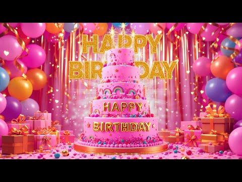 Happy Birthday Song Video 💖 Festive Cake & Confetti Celebration