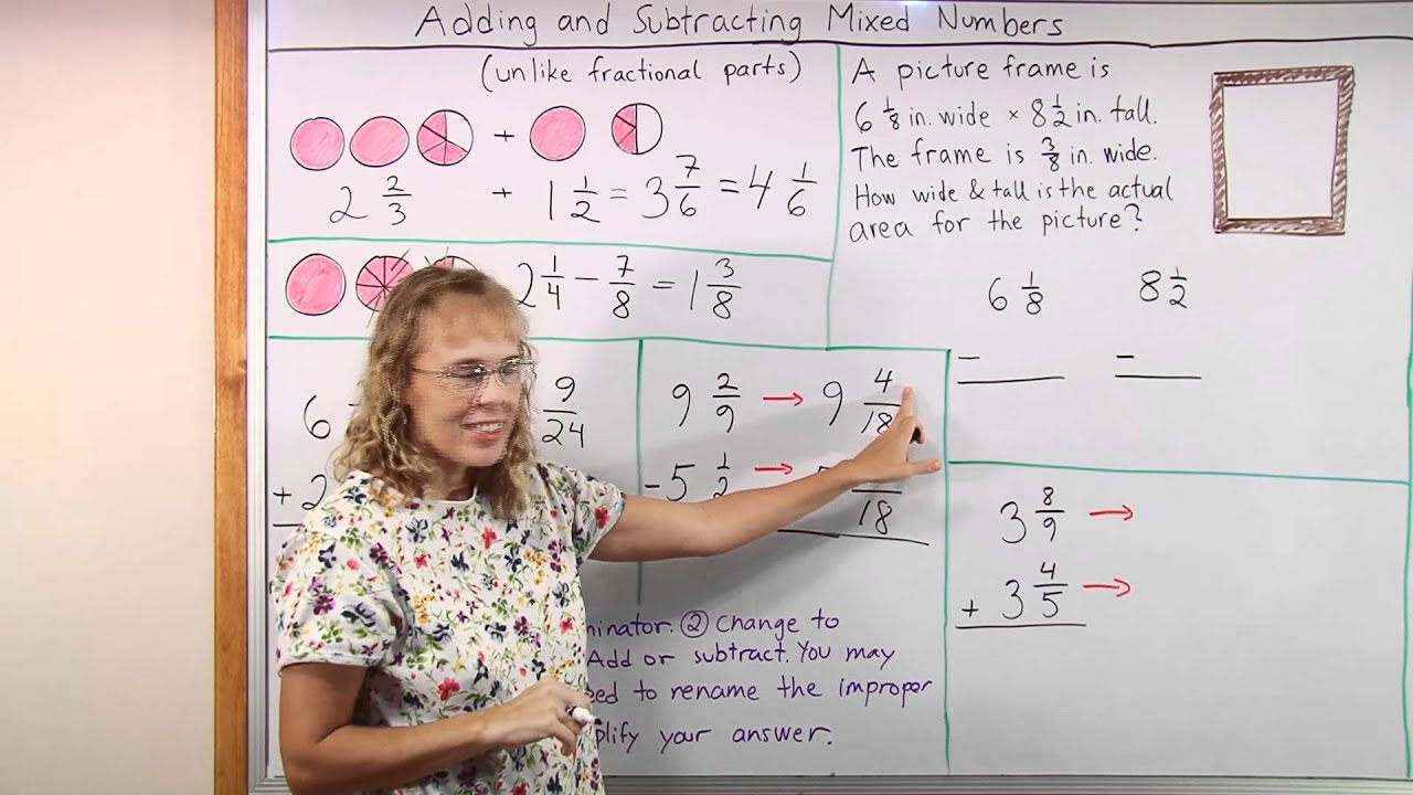 Adding and subtracting mixed numbers