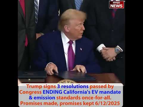 Trump: CA EV mandates never coming back, I don't feel like king; Jeffries lying again costs going up
