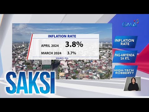 3.8% na inflation rate o bilis ng pagmahal ng mga bilihin, naitala nitong Abril Saksi