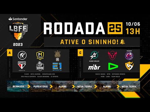 LBFF 2023 RODADA 25 AO VIVO - GRUPOS A E C | FREE FIRE ESPORTS BRASIL