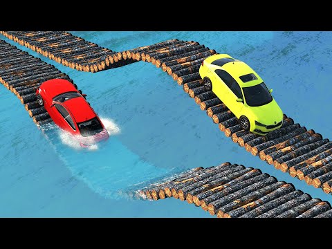 Cars vs Log Bridge x Speed Bump x Pothole x Deep Water ▶️ BeamNG Drive