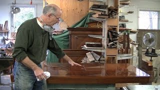 preview picture of video 'Repairing Veneer on a Midcentury Tabletop - Thomas Johnson Antique Furniture Restoration'