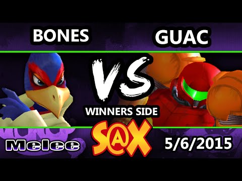 S@X - Guac (Samus) Vs. Bones (Falco) - SSBM Tournament - Smash Melee