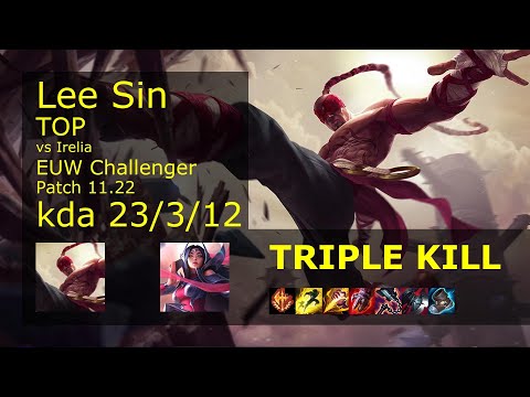 Lee Sin jungle - EUW Challenger 23/3/12 Patch 11.22 Gameplay