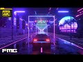 4K Video Car And City In Neon Style No Copyright VJ Loop Background Video