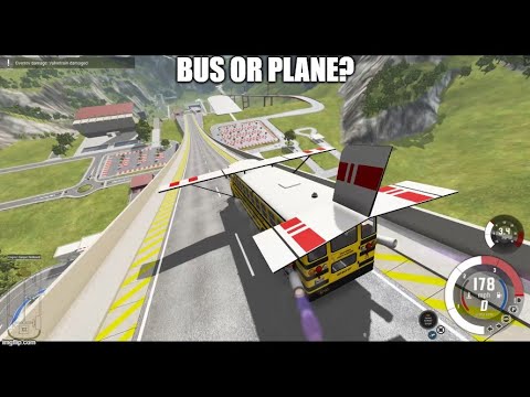 CRAZY Bus jump on BeamNg Drive Car Jump Arena Mod!
