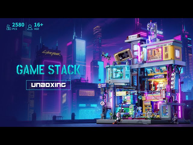 Vídeo relacionado con Lumibricks Cyberpunk Game Stack - Juego de ladrillos de construcción de iluminación, 2580 piezas, kit de modelo de arquitectura MOC de arcade, decoración de escritorio para sala de jugadores, regalo