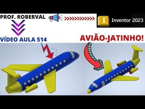 Aula 514 - Modelamento do Avião Jatinho (Parte-2) no Inventor 2023