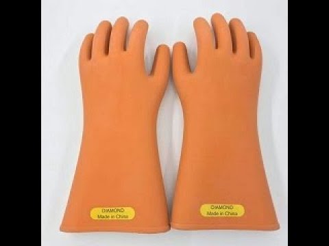 Orange safewell ltx 504 electrical rubber hand gloves