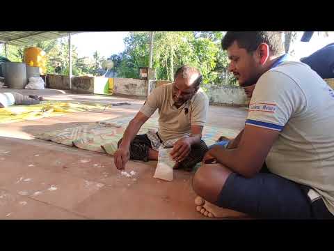 coconut breaking with bare hands and hard salt..