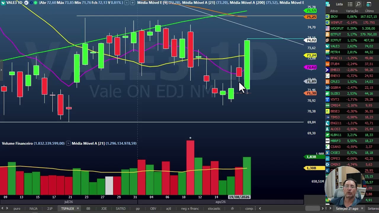 Fechamento dia 20 de agosto - Ibovespa devolve novamente - DJI, S&P500 e Nasdaq caem