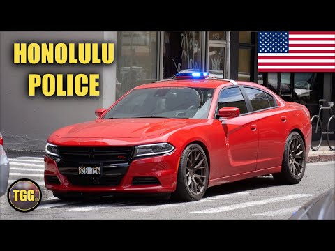 [Hawaii] Red Dodge Charger Police Car!