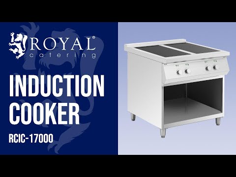 video - Induction Cooker - 17 000 W - 4 cooking surfaces - 260 °C - Storage space - Royal Catering