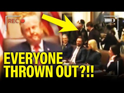 Trump PANICS and ABRUPTLY KICKS OUT PRESS from Cabinet Meeting