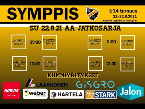 KalPa U14 Symppisturnaus su 22.8 AA jatkosarja 9:00 - 12:00