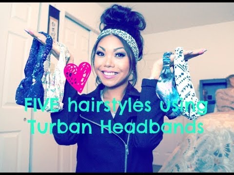 FIVE easy hair styles using Turban Headbands!!!