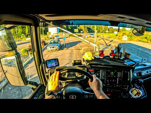 ASMR 🇸🇪 POV Truck Driving Scania R500 | Coming Back From Sweden To Danmark | 4k HD |