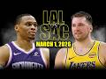 Los Angeles Lakers Vs Sacramento Kings Full Game Highlights March 1 2026 NBA Season