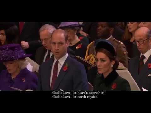 Blaenwern - God is Love Hymn - Westminster Abbey Armistice Centenary (with Lyrics)