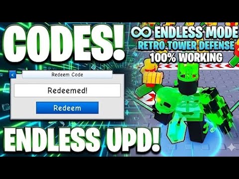 RETRO TOWER DEFENSE | *∞ ENDLESS* Working ENDLESS MODE UPDATE CODES FOR RETRO TOWER DEFENSE! ROBLOX🎁