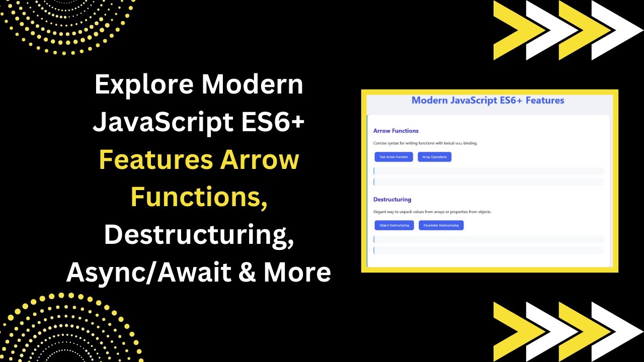 🔍 Modern JavaScript ES6+ Features Explained with Interactive Examples | Learn Step-by-Step 💡🚀