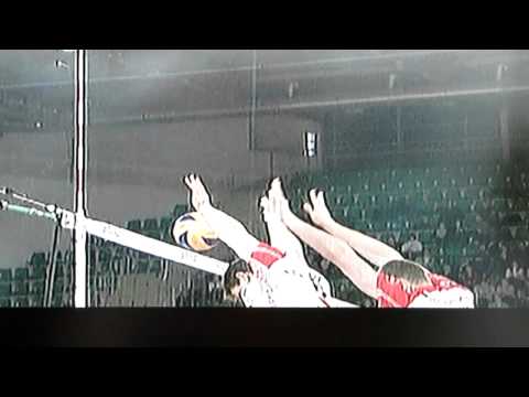 Marcin Waliński - Michal Červeň, blok, Delecta  - Skra, PlusLiga 2011